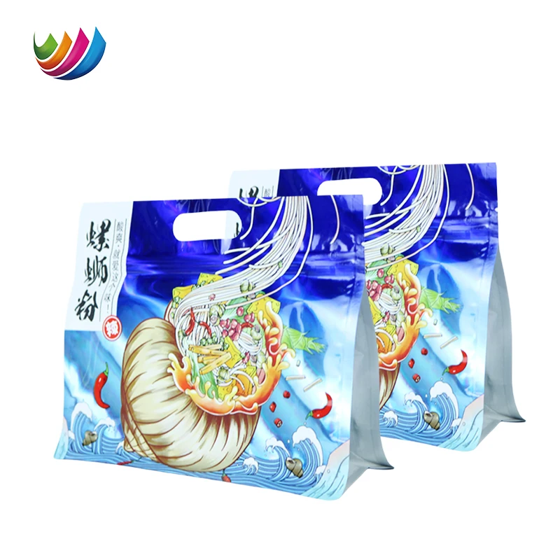 Food Grade Custom Printed Heat Sealing Side Gusset Bag Spaghetti Pasta Packing Pouch Instant Noodle Packaging Plastic Bag