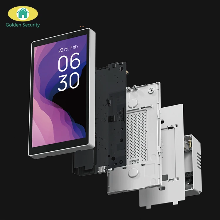 zigbee smart home 5 inch touch screen smart home control panel with built-in Alexa voice control and 2 gang switch