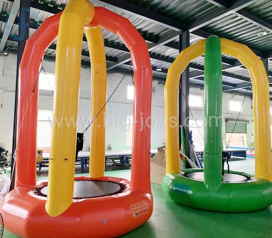 Exquisitely crafted High Elasticity inflatable one person bungee jumping trampoline for sale