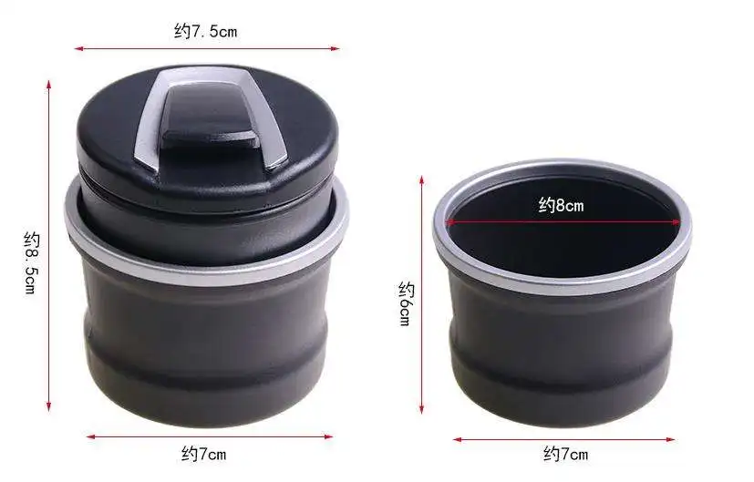 Universal Auto Interior Accessories Custom Logo Car Ashtray With LED Light Car Smokeless Container Smoke Cup Holder Storage