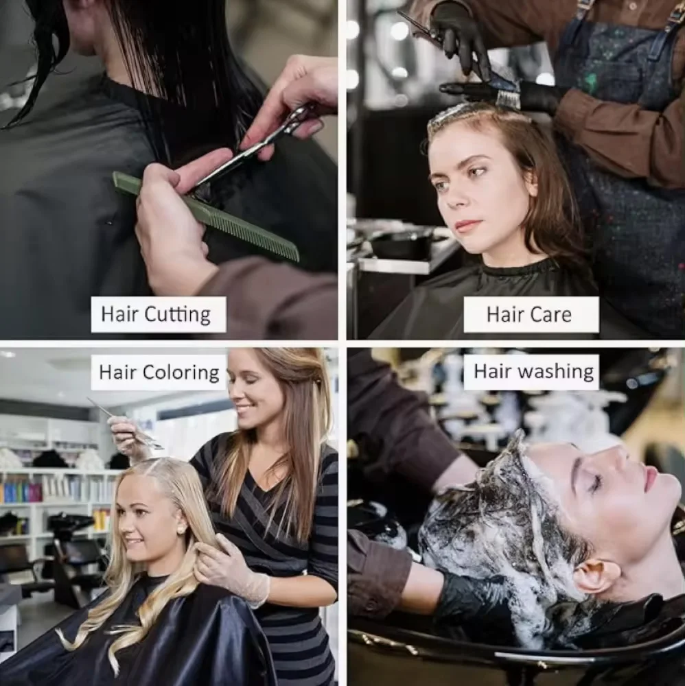 Wholesale polyester waterproof Custom logo gown black salon barber hairdresser apron cape