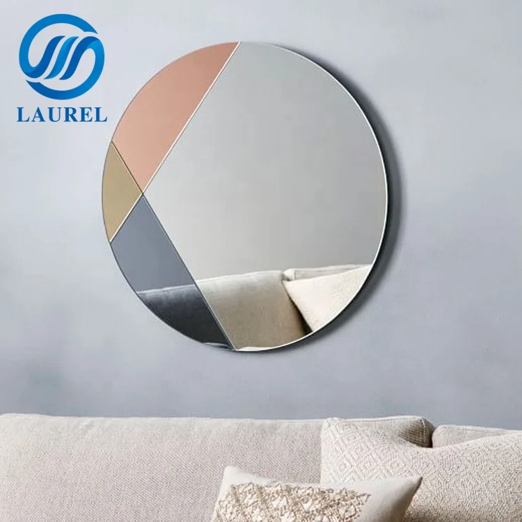 Round colored tinted wall mirror glass for sale