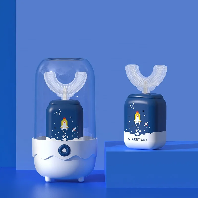 Новое поступление 2021 г., запатентованный дизайн, U-образная Милая Веселая детская электронная зубная щетка