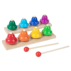 Wholesale montessori wooden music box toy wood ratchet instrument stand musical wooden spoons baby toys for kids