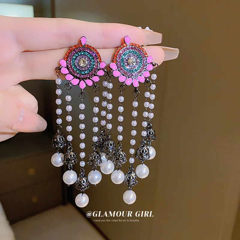 2023 Newest Vintage Modernist Cute Nice 90s Pearl Tassel Earrings