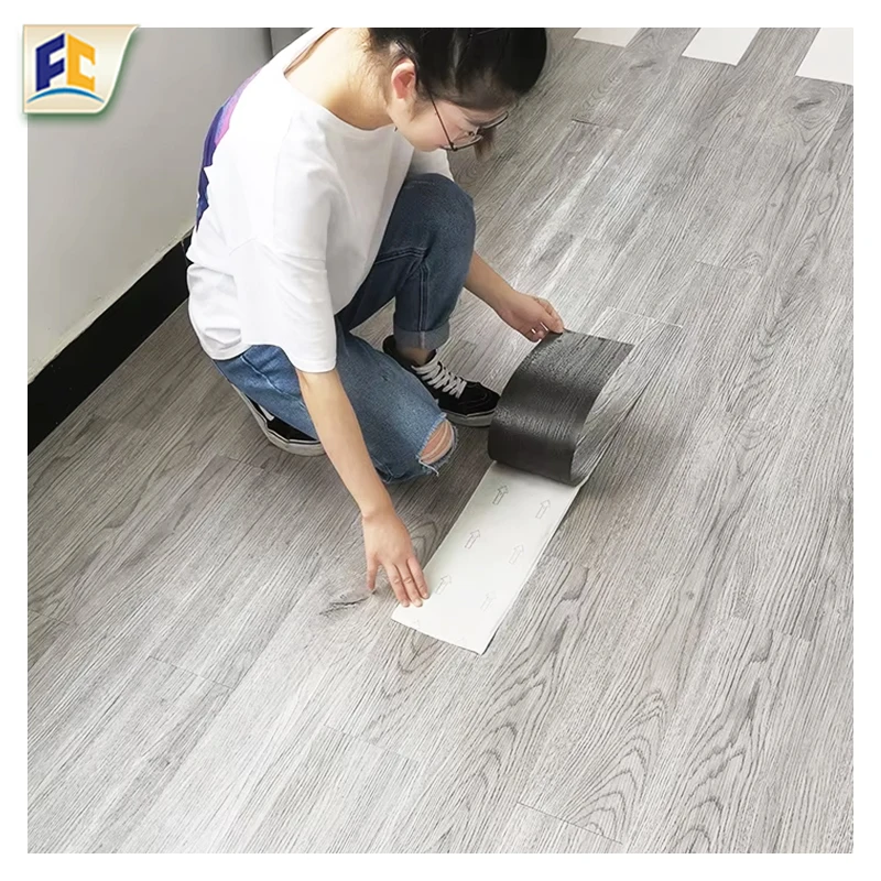 PVC Flooring Sheets Glazed Porcelain Look Installation of Tiles Click Lock Vinyl with Luxury Self-Adhesive LVT Vinyl Flooring