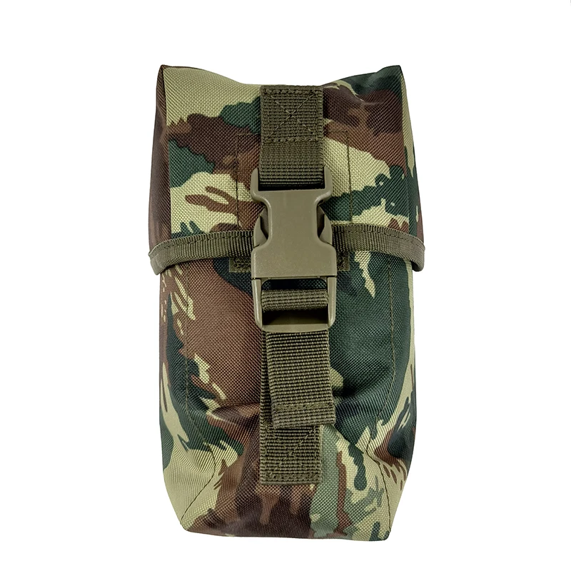 French  Woodland camouflage water canteen pouch with thermal lining; multi-purpose tactical utility pouch for outdoor