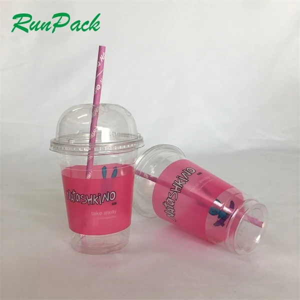 Disposable plastic pet drinking cups with dome or flat lids