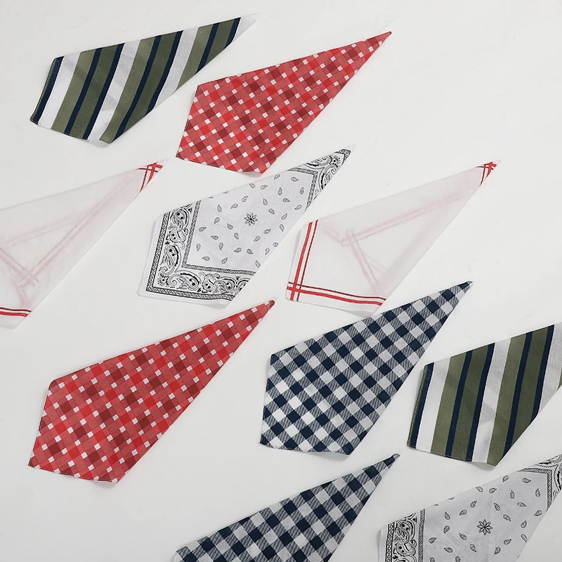 FUBU women cotton square scarf and handkerchiefs 34*34cm small suit pocket handkerchief