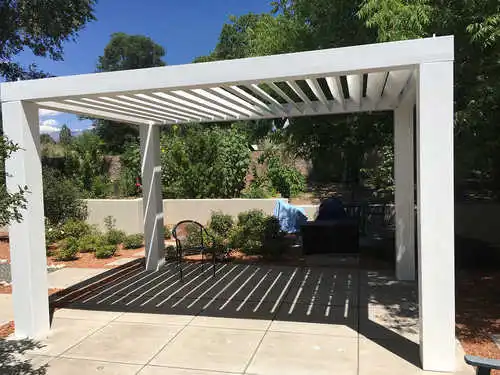 Outdoor Electric Aluminum Pergola Garden Sunshade Louvered Roof Gazebo