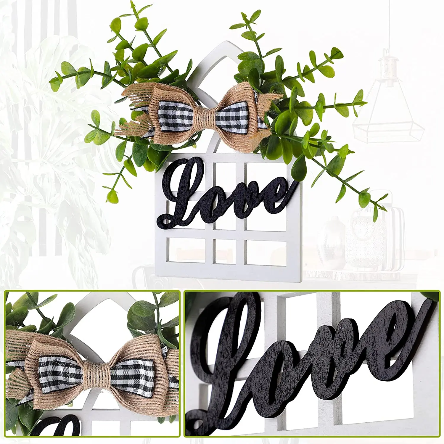 3 Pieces Farmhouse Window Tiered Tray Cathedral Arch Window  wood Signs