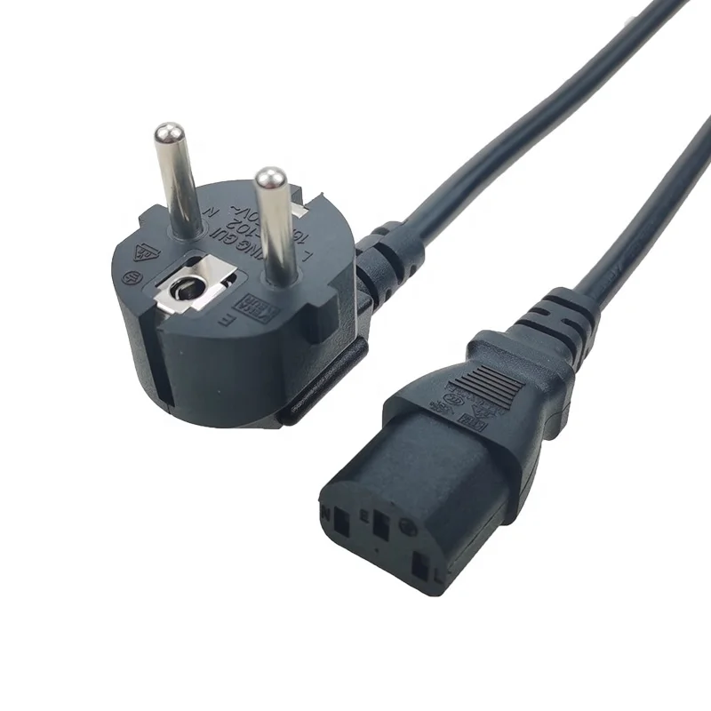 European Standard AC Supply Cord  CEE7 Europe Plug to IEC320 C13 EU Power cord for PC Computer PDU
