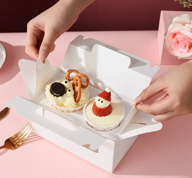 2024 Cake Boxes 12 8 6 4 Cupcake Packaging Boxes Sweet Paper Folding Box