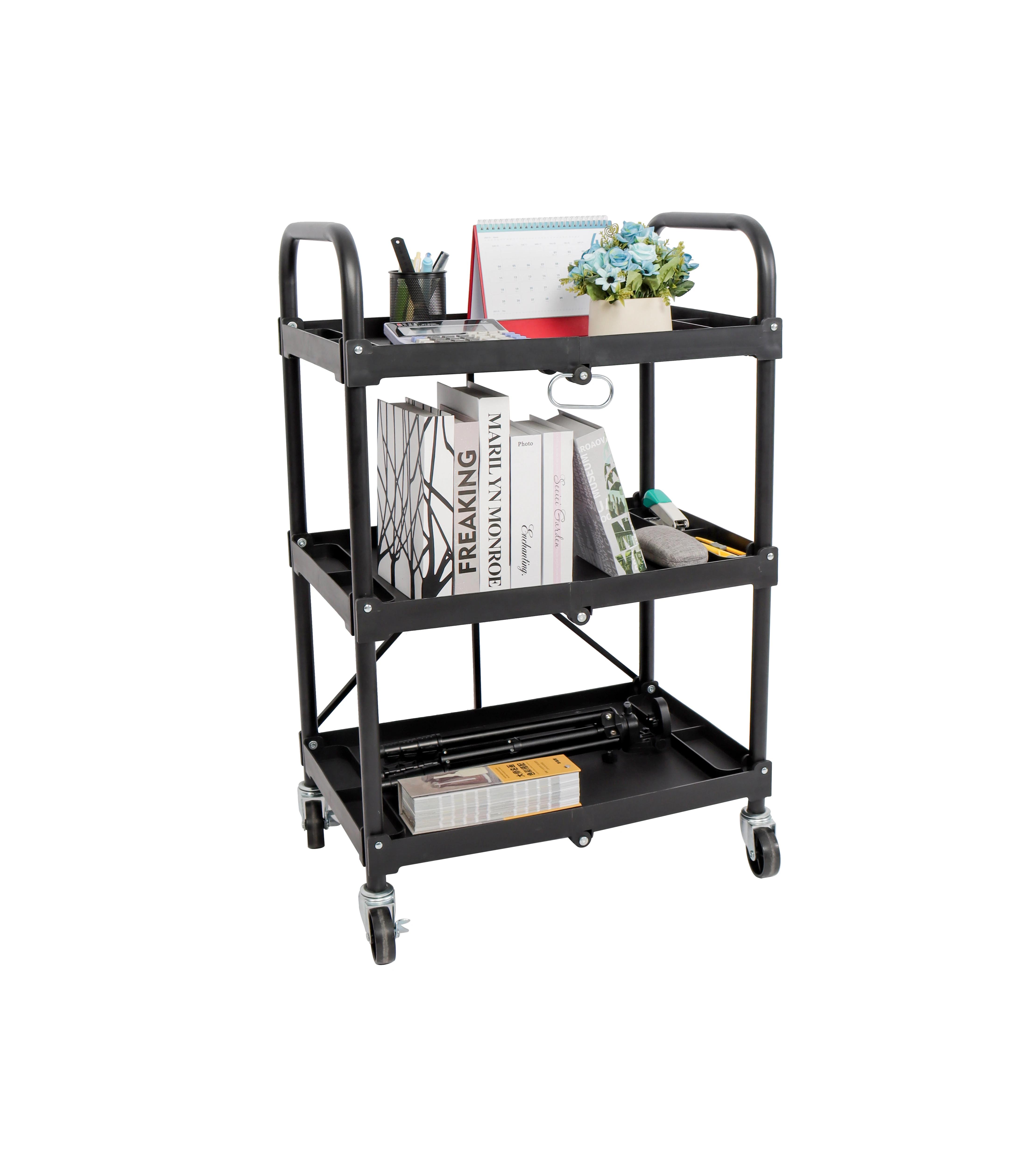 WK5008 Series 3-Layer Auto Beauty Trolley Multi-Purpose Garage Car Washing Tool Cart Wheels Customizable OEM Storage Solution