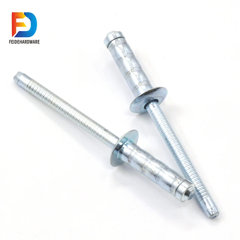 China factory tubular rivet open type domed head pop bliind rivets 4.8mm carbon steel double drum Blind Rivet