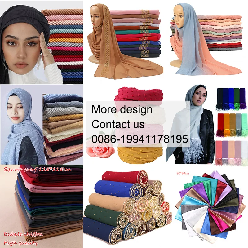 Hijab новый гофрированный атласный Хиджаб Женский Длинный однотонный шарф Высокое качество аккуратные швы простой креп шелковистый хиджаб