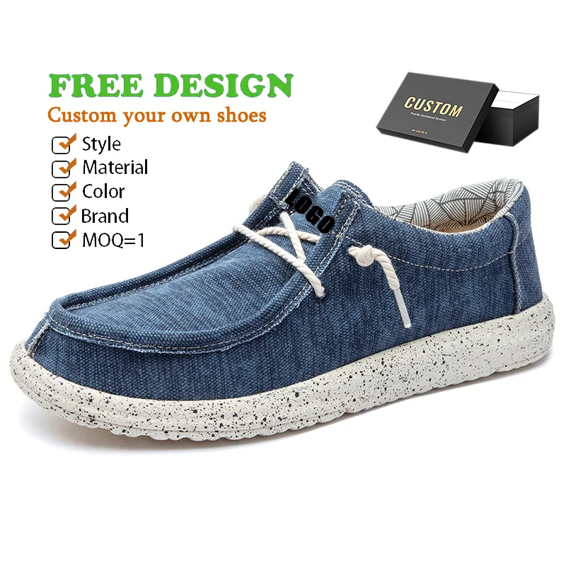 Custom Design Fashion Moccasins Shoes Men Slip On Slide With Print on Them Flat Casual Loafer Boat Shoes for Men