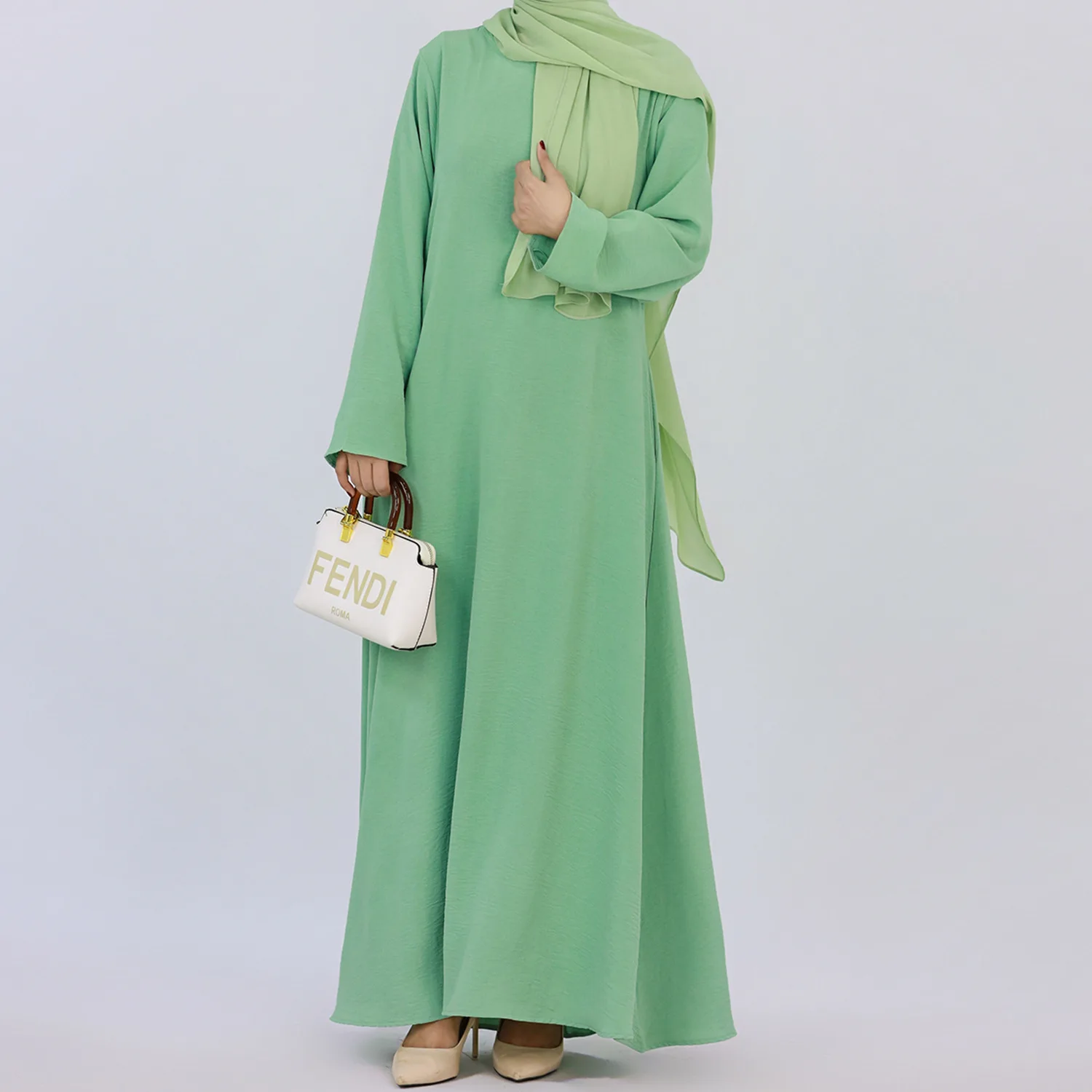 2024 Modest Dress Dubai Turkey Abaya Basic Inner Dress Islamic Clothing Prayer Dress for Muslim Women