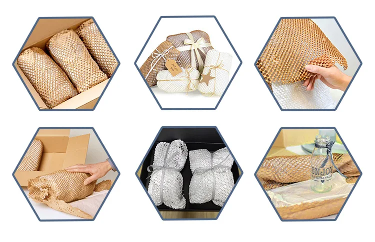 Environmental Protection Packaging Materials 100% Biodegradable Protection Sheet Paper Cushion Honeycomb Paper