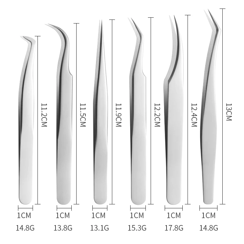 Professional Stainless Steel Eyelash Tweezers Private Custom False Eyelashes Extention Tweezers