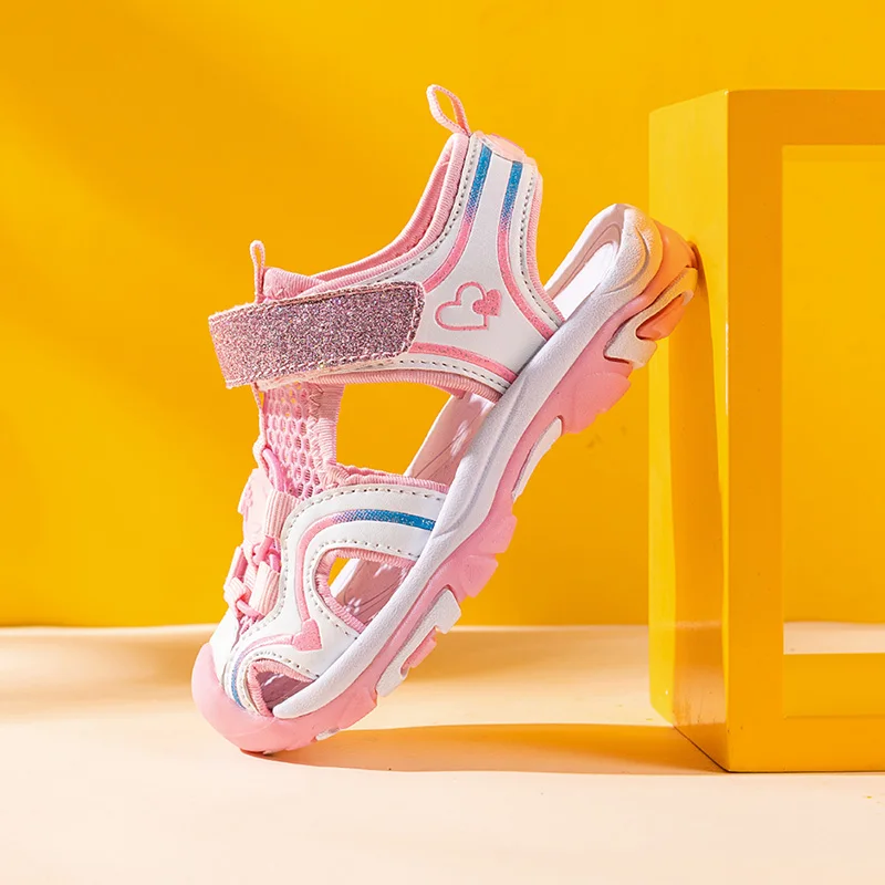 2021 летняя детская обувь модные детские сандалии на крючки для девочек летние пляжные сандалии с вырезами Размер 26 #-36 #