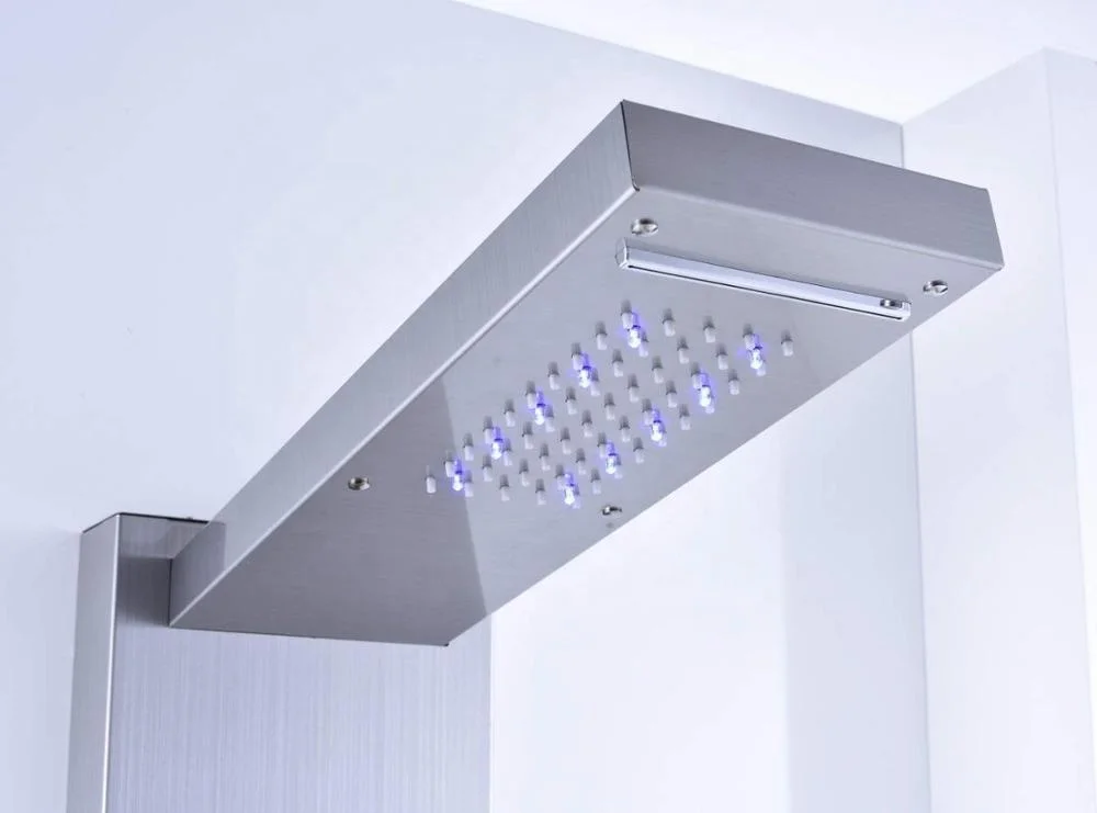 
Hot Sale 304 Stainless Steel Shower System Wall Mount Bathroom Waterfall Rainfall Shower Panel With Adjustable Shower Jets 