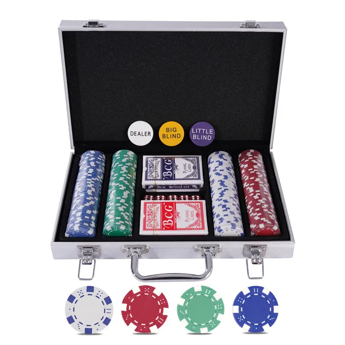New Design Poker Chip Set 200 Poker Chips Box 11.5g Custom Poker Chips 2 Playing Cards OEM Service