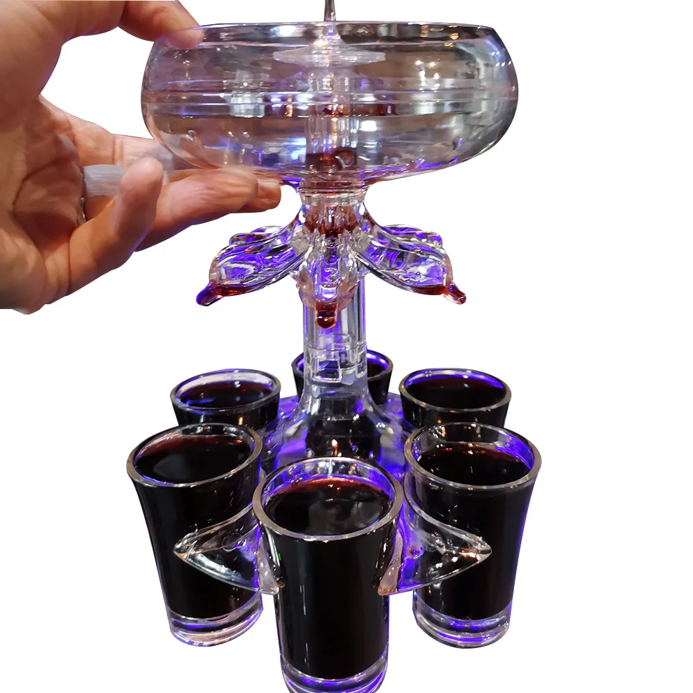Диспенсер для ликера, 6 стеклянных бутылок, держатель для вина, виски, пива, инструменты для питьевых игр, для рождества, домашней вечеринки, бара, бокал для выстрела