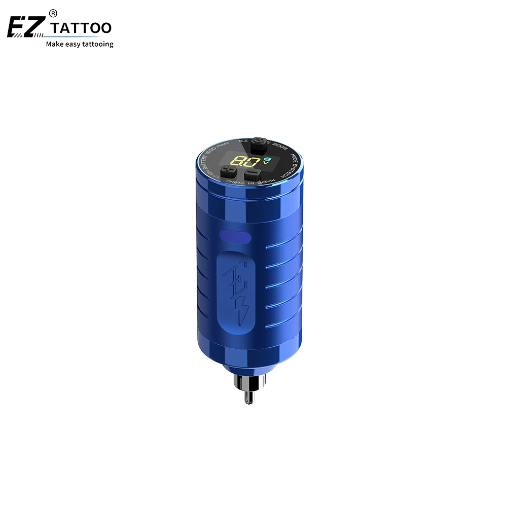 EZ tattoo Navy Blue EvoTech pen machine 2 grips 1600mAh battery pack wireless tattoo machine pen tattoo machine wireless