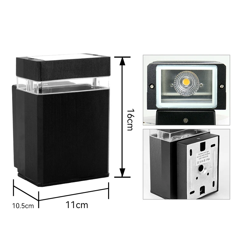 Modern Decoration Aluminum IP65 3000K 9W up down exterior wall mounted light wall outdoor indoor led wall lamp fixture for home