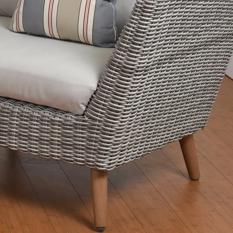 Modern style wicker/rattan woven outdoor leisure and entertainment sofa and table set