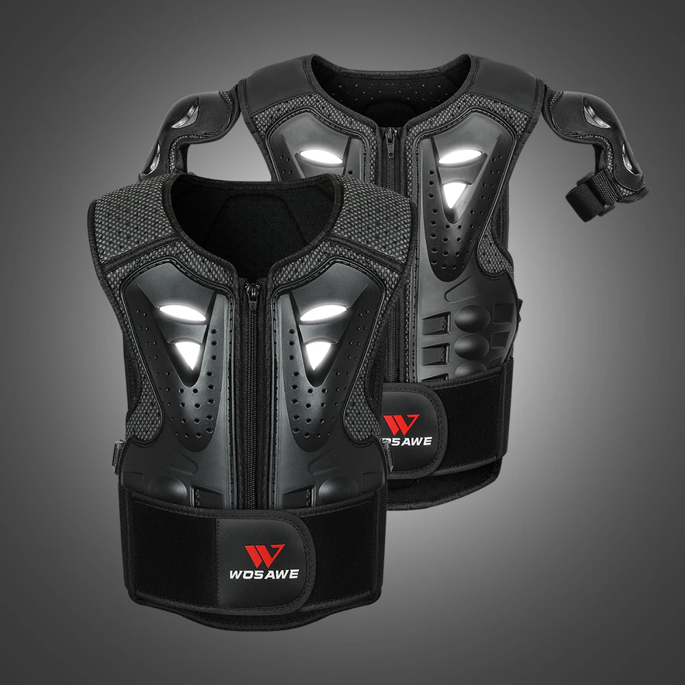 WOSAWE Kids Chest Spine Protector Protective Guard Vest Motorcycle Jacket Child Armor Gear Motocross Full Body Protector Vest
