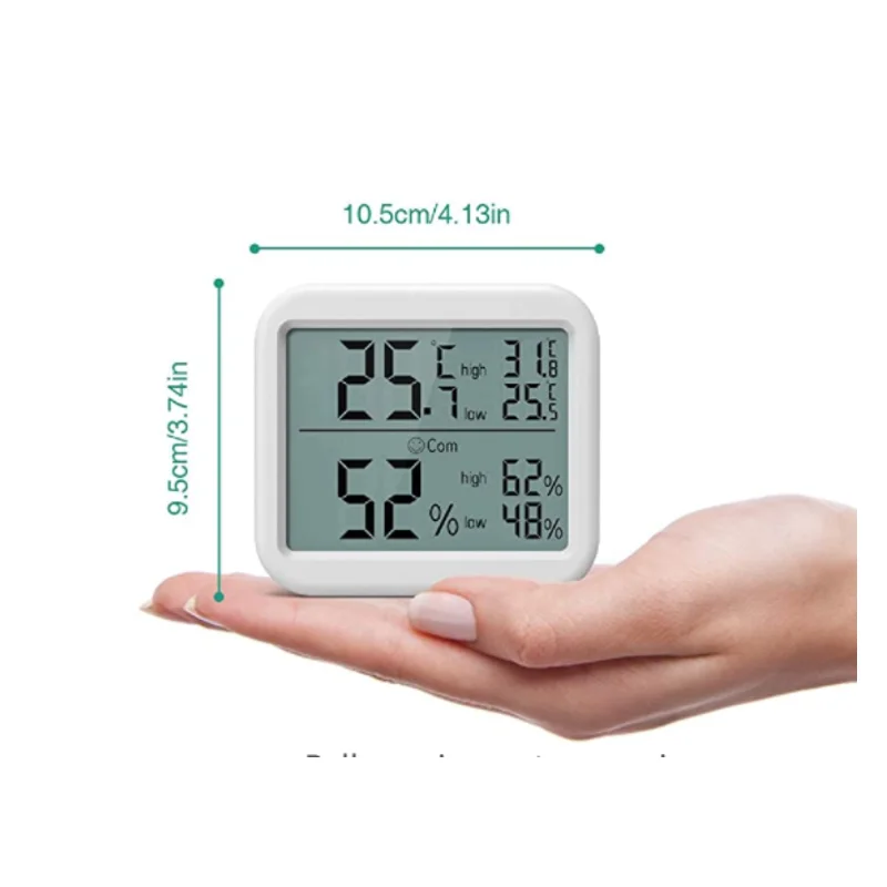 Free Sample High Low Records Digital Hygrometer Indoor Thermometer Plastic LCD Monitors Temperature and Humidity Monitor