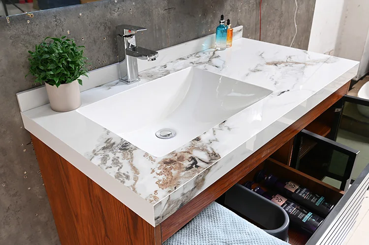 PVC NEW modern side cabinet hotel LED lighted mirror bath room vanity