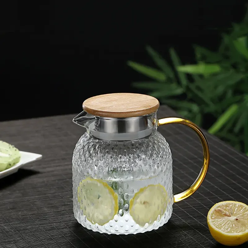 1L 1.2L 1.5L 2L large capacity high borosilicate glass pitcher drinking water jug