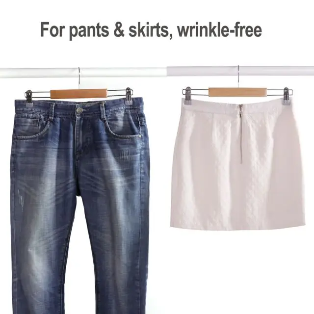 YIKAI Factory Customized Wooden Pants Organizer Hanger with Movable Clips Wooden Hanger