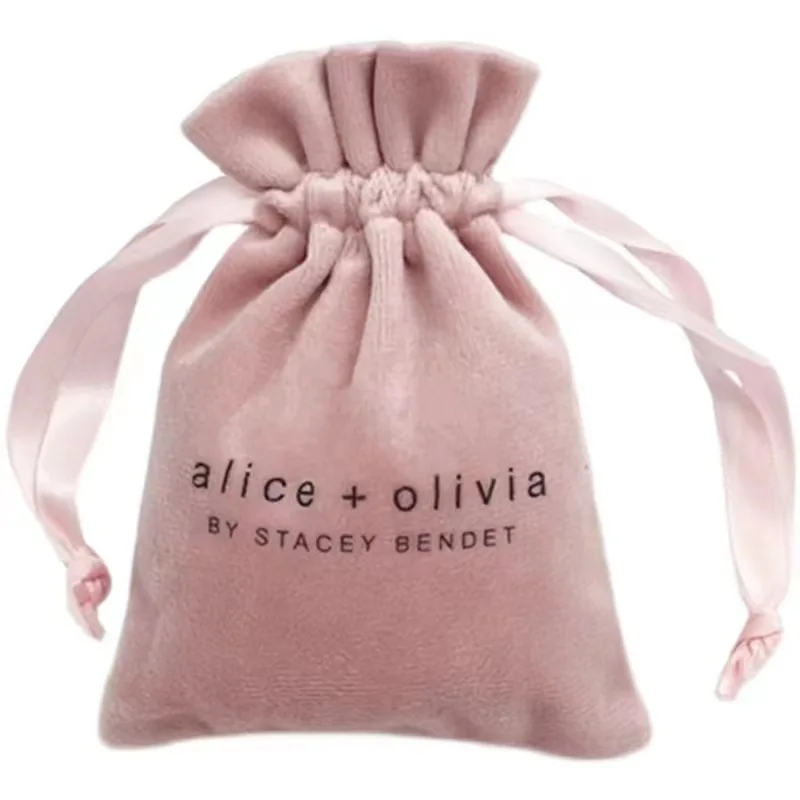 Custom Logo Velvet Drawstring Bags Jewelry Packaging Velvet Pouches Small Gift Bags