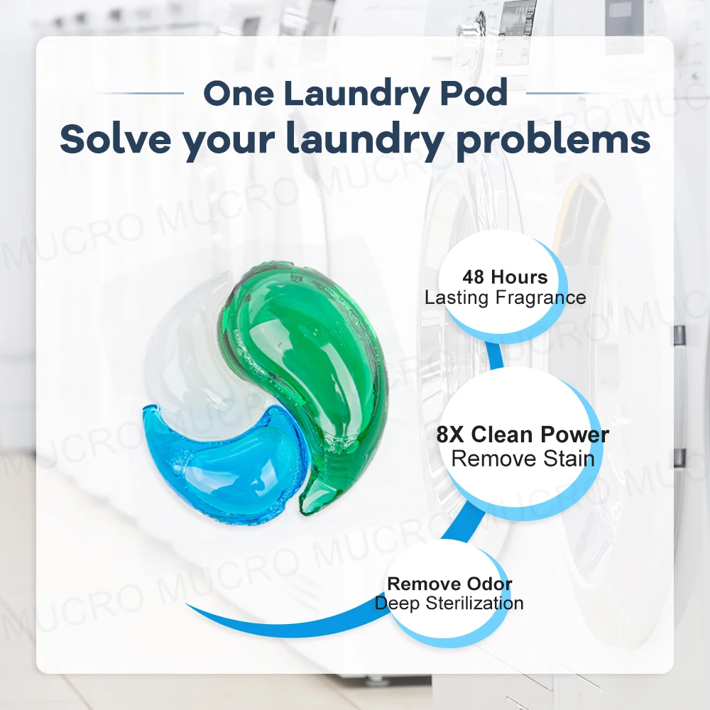 Oem Laundry Detergent Soap Beads Washing Pods Manufacturer 5 In 1 Tough Stain Removal Eco Liquid Laundry Detergent Capsules Pods