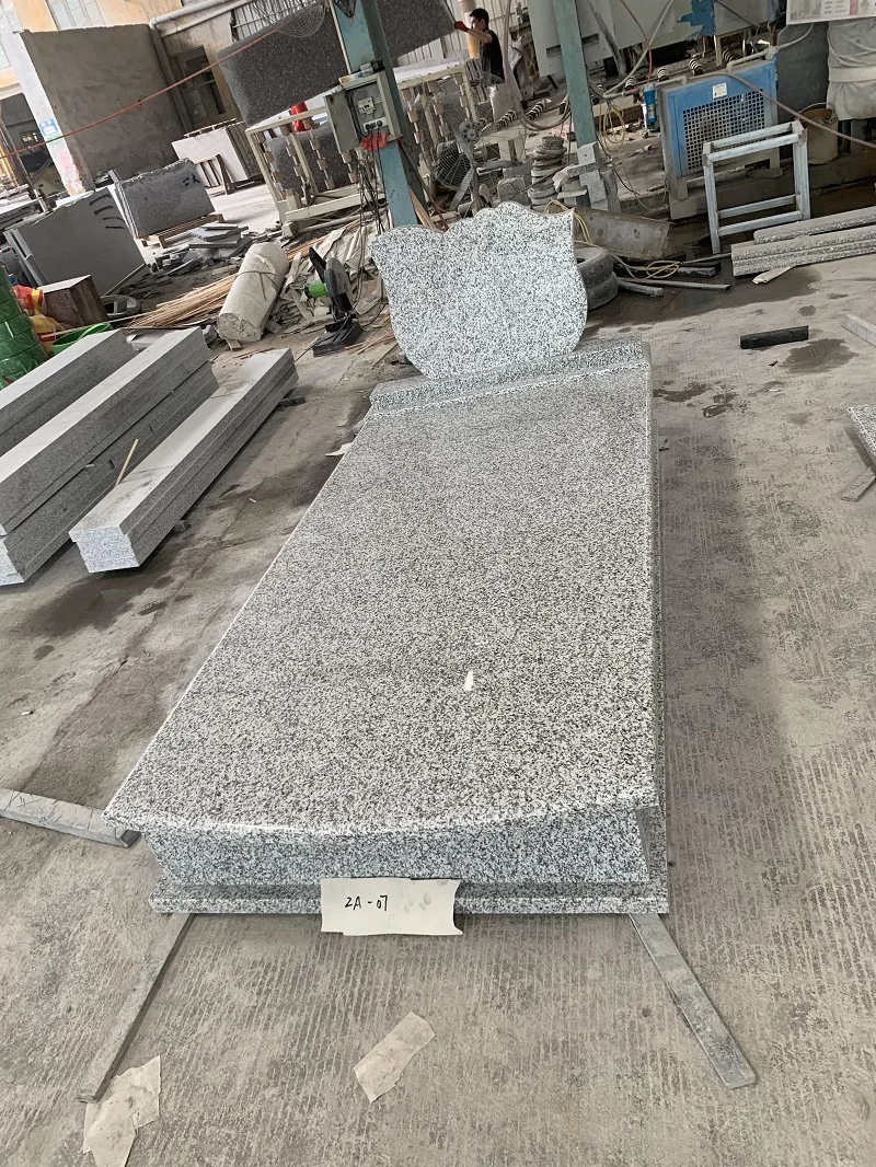 White Granite Headstone European Simple Design Tombstone For