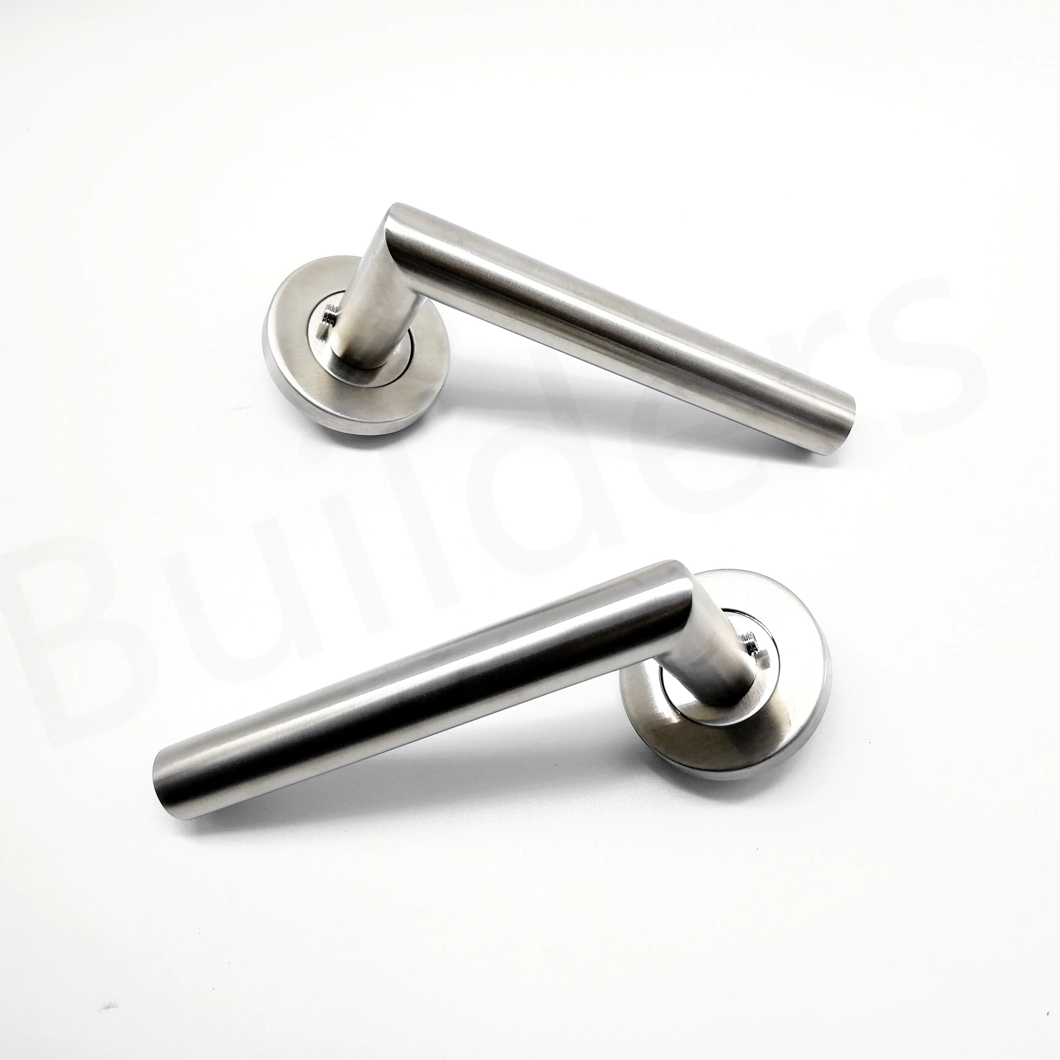 Contemporary Style Stainless Steel  With Plastic Underbase Hollow Lever Door Handle