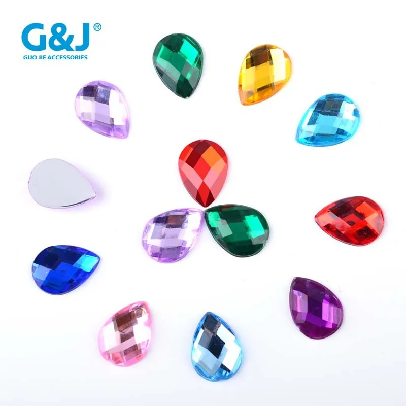 Flat bottomed water droplet acrylic drill wall mounted phoenix tail point drill accessory DIY mobile phone sticker drill