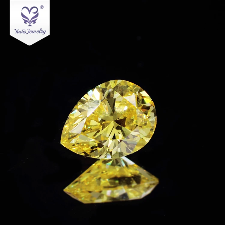Yadis Gems 1 Carat Pear Cut Yellow Created Diamond loose diamond prices diamond loose stone HPHT