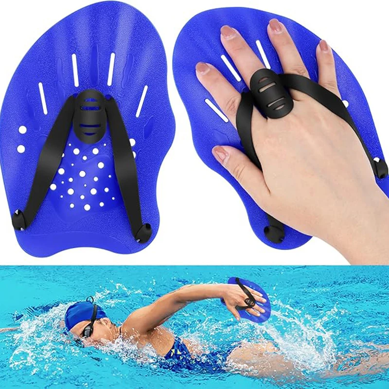1 Pair Hand Paddles for Swimming Paddles Training Device for Adults and Children with Adjustable Straps Swimming Paddles Hand