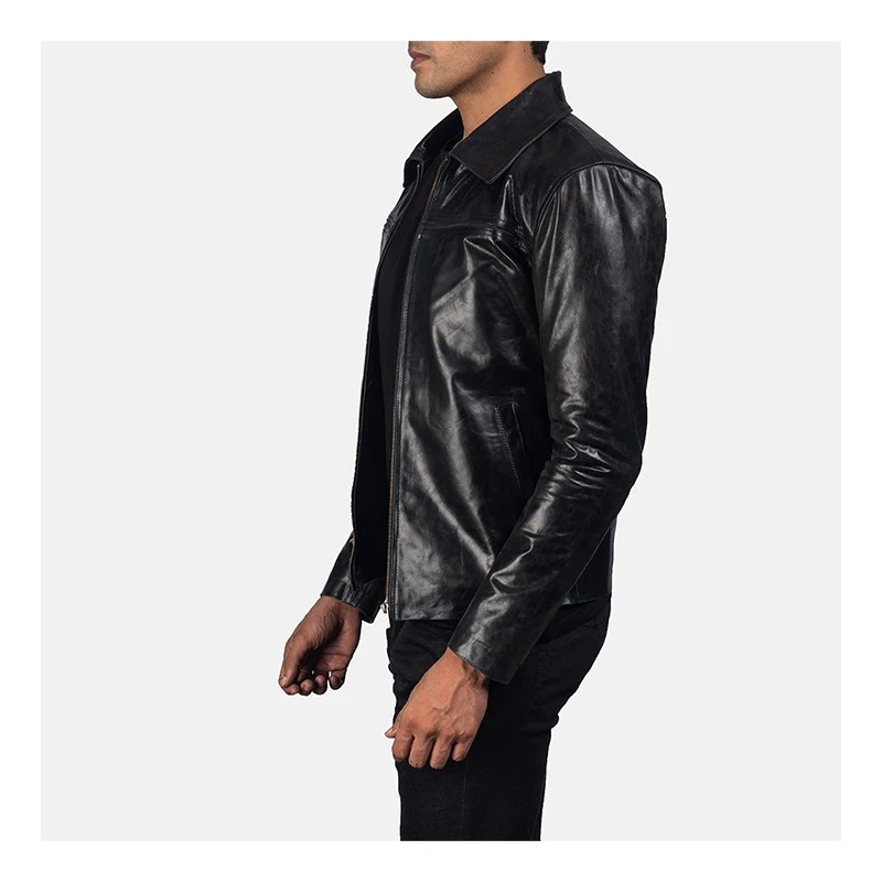 New Fashion Men Zipper Style Real For Men Wholesale Price veste en cuir homme jacke Leather jacket