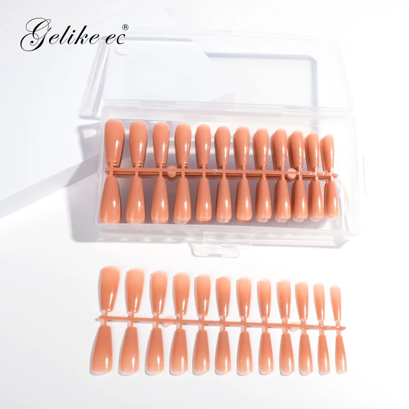 Hot Selling 240 PCS/Box Lot Transparent Customized Design Nude Color French Nail Tips Half Cover Full Cover For Salon Nail Art