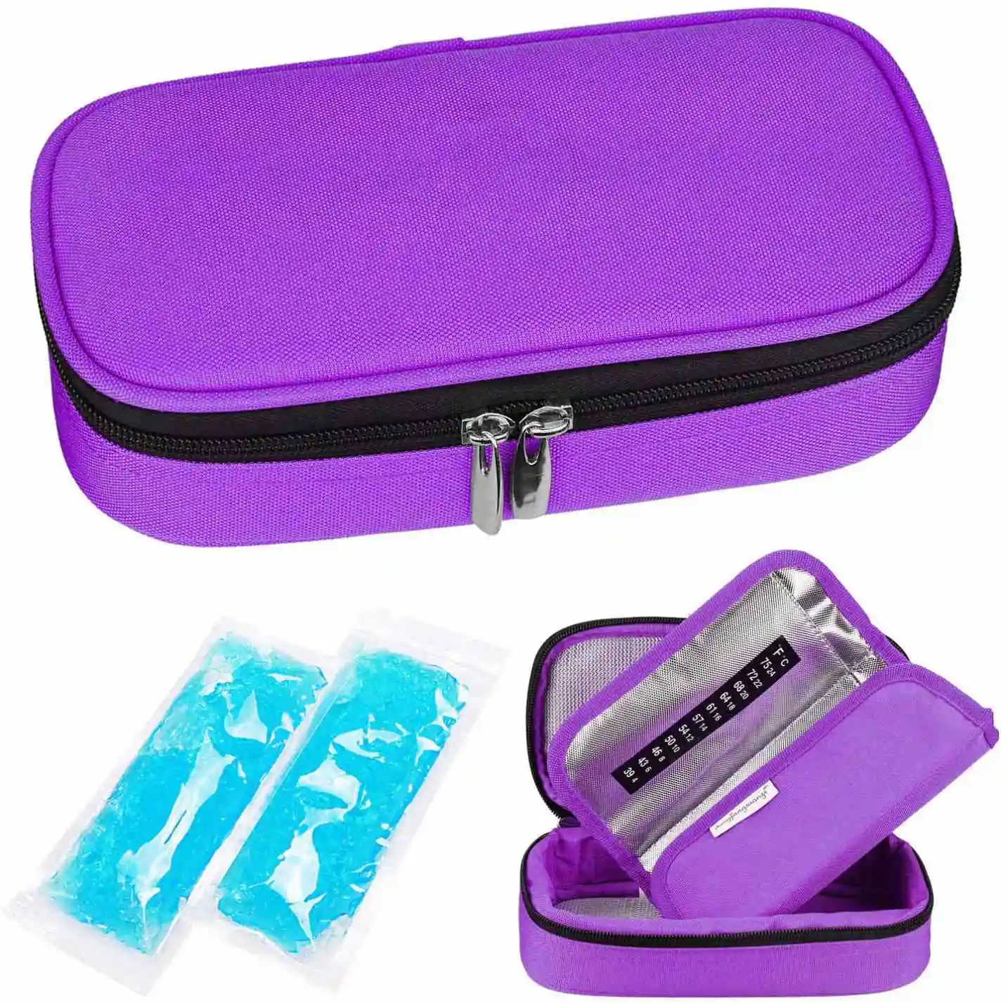 Portable Insulin Cooler Bag Travel Case Diabetic Cooler Bag Medication Insulated Cooling Bag Custom CANS as Picture Plain