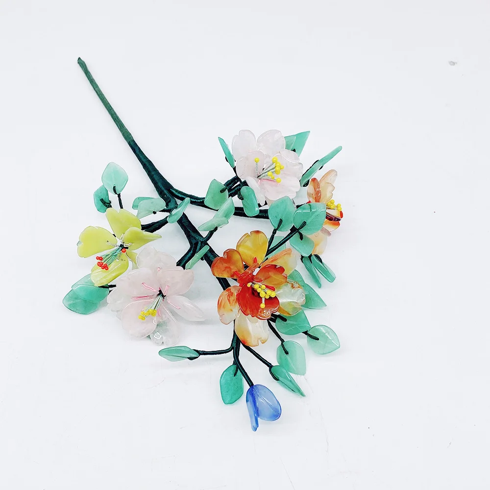 Jade carving natural single stemmed peony artificial flower Real Touch DIY butterfly orchid family single branch bouquet