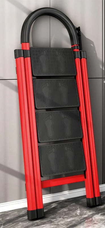 Household ladder folding multi-purpose telescopic thickened indoor herringbone stairs small portable four-step climbing ladder