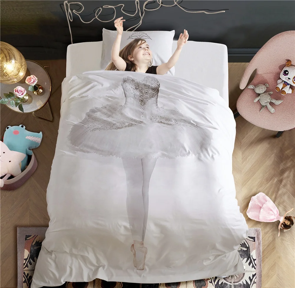 2021 Designer 3d Kids Bedding Set 100% Cotton Bed Sheet Fabric 6 in 1 Bedsheet