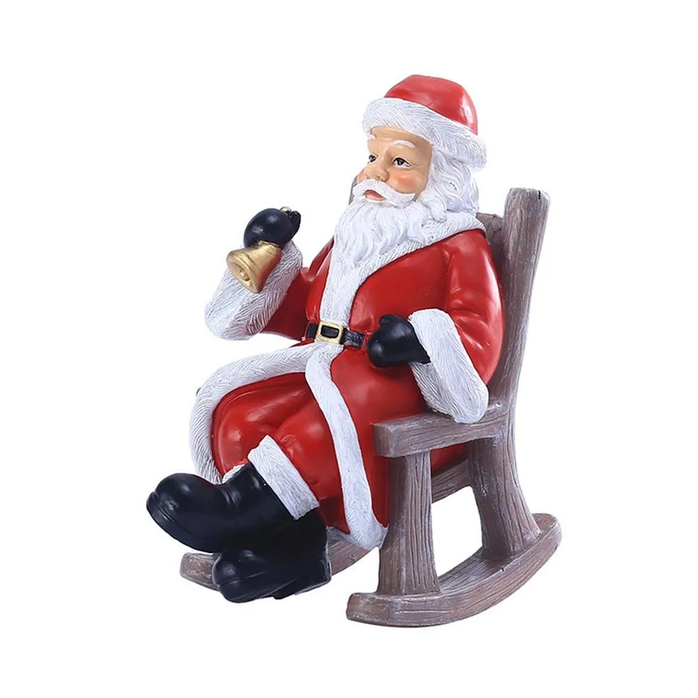 FREE SAMPLE  Chair Santa Claus Statue Miniature Christmas Figurines Christmas Resin Ornament Figurine Resin Craft Work Christmas